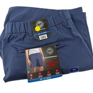 Weatherproof Mens Grant Tech Shorts 40W 8.5 Inseam College Blue NEW